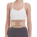 RANDY SUN Ultra Thin Back Brace for Women & Men, Invisible Lumbar Support Belt for Work & Travel, Breathable Posture Corrector for Mild Lower Back Pain Relief Under Clothing, Beige M/L (Waist:28"-31")