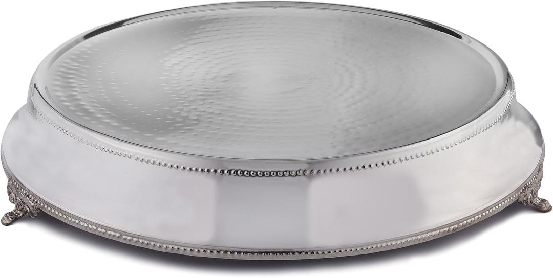 Elegance Round Tapered Wedding Cake Stand/Plateau, Silver, 18-Inch