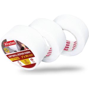 XFasten Drywall Tape Self Adhesive (3-Pack 270ft Total) Heavy-duty Fiberglass Drywall Mesh Tape for Dry Wall Repair, Joint Mesh Sealer, Patch Holes, and Sheetrock Seam Stress Cracks - 2-Inch x 90-Feet