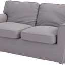 The Heavy Cotton Ektorp Sofa Cover Replacement is Made Compatible for IKEA Ektorp Sofa Loveseat (Light Gray Loveseat)