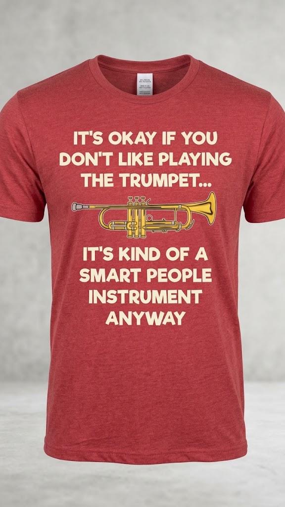 T-Shirt Trumpet Red Size Large
