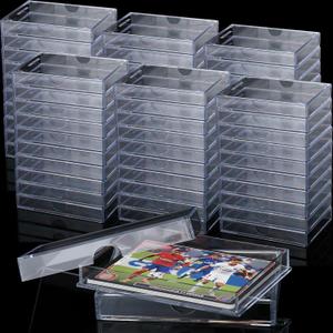 Zonon 24 Pieces Clear Deck Case, Card Organizer Compatible with MTG TCG Plastic Playing Card Case baseball Trading Deck Collection Box Holder for Game Cards Storage