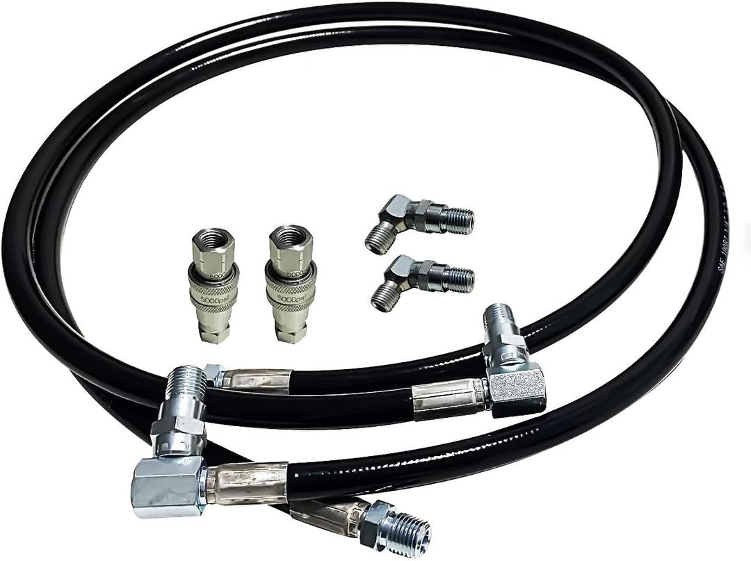 45'' Hydraulic Power Angle Hose & Fittings Kit Compatible with E47 Meyer Snow Plow Snowplow Hoses Blade