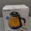 Chefman Electric Kettle with Tea Infuser, Compact 1L (4 Cups), 1500W, Removable Lid for Easy Cleaning, Boil-Dry Protection, Stainless Steel Filter, BPA Free, Auto Shut Off, Small Electric Tea Kettle (Black)