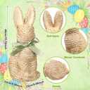 16 Inches Cornhusk Woven Bunny Easter Decor Spring Easter Woven Bunny Rabbit Collection Crafts Without Bow Decorations Rabbit Figurine Ornaments for Spring Home Kitchen Farmhouse Decor Centerpiece