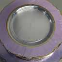 WDF 60pcs Clear Purple Plates Disposable with Gold Rim - Baroque Lavender Purple Plastic Plates for Party/Wedding/Spring Picnic