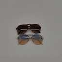 livho Trendy Polarized Aviator Sunglasses Women Men, Retro Sun Glasses for Women Men 2025, Oversized UV Protection Shades (Tortoise Brown + Clear Brown/Green Gradient Brown)