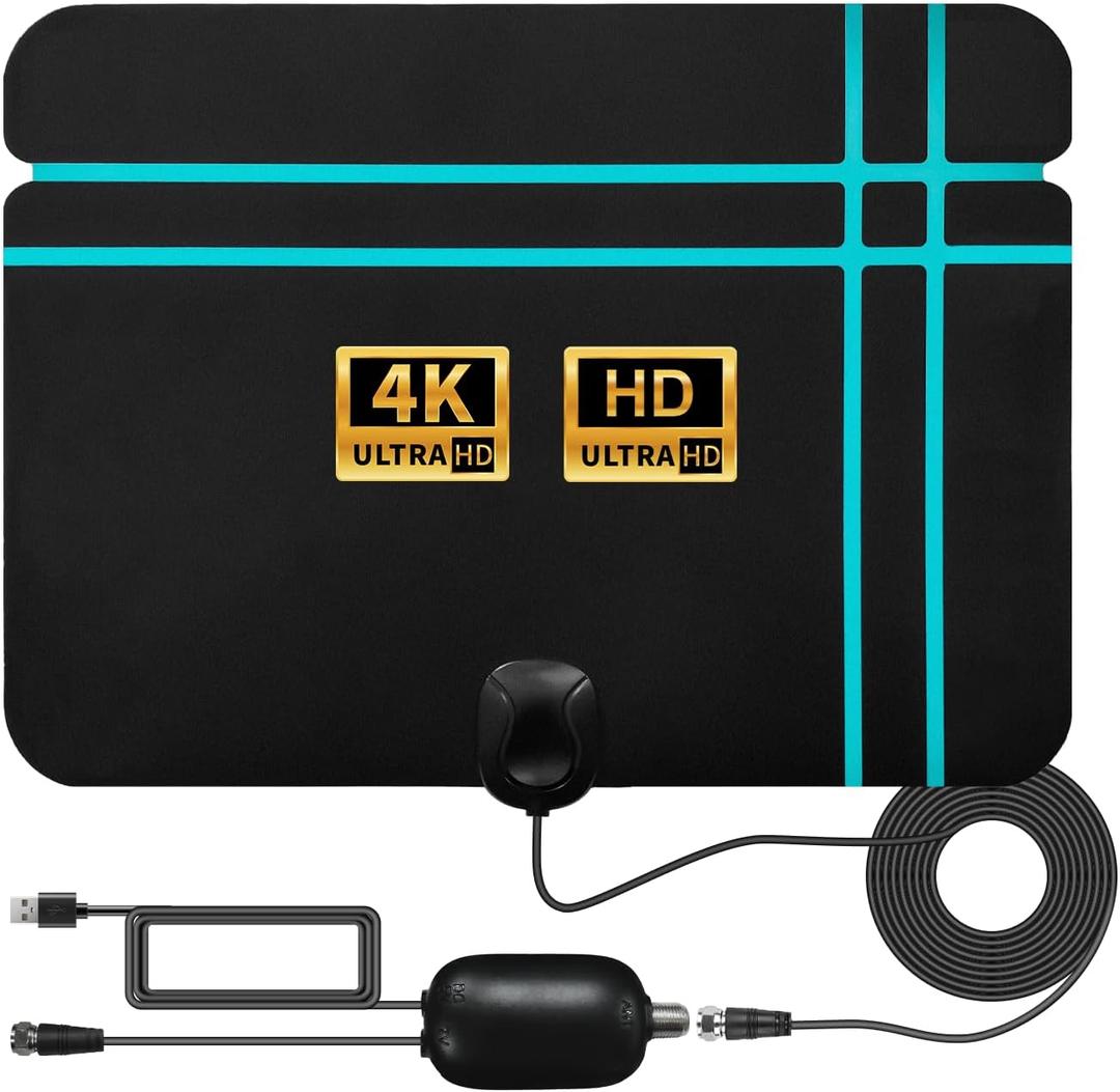 HD Digital TV Antenna for Free Local Channels, Amplified Long Range Indoor Antenna for Smart TV, Supports 4K 1080p Reception with Signal Booster and 25ft Cable HD Digital TV Antenna for Free Local Channels, Amplified Long Range Indoor Antenna for Smart TV, Supports 4K 1080p Reception with Signal Booster and 25ft Cable