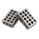 Precision Ground 1-2-3 Block Set (2 Blocks) - 1"x2"x3" Tool Steel 23 Holes, Matched Pair - Size/Flatness: .0003", Parallelism: .0002"