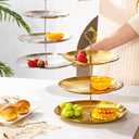 Stainless Steel 3 Tier Cupcake Stand, Tiered Trays Three Layer Cake Stand 3 Tier Serving Tray Platters for Pastry Dessert Candy Fruit Tea Party Wedding Platter (Silver)