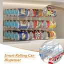 LXLXXL Can Organizer For Pantry Canned Food Goods Organizer For Cabinet Clear Automatic Rolling Can Storage Organizer Pantry Holders Rack, Holds Up to 36 Cans