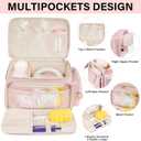 Breast Pump Bag Compatible with Spectra S1 and S2, Breast Pumping Travel Storage Bag with Waterproof Mat for Pumping Essentials and Accessories, Pink