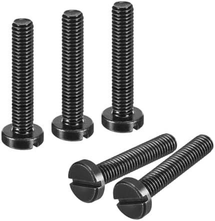 uxcell Black Oxide Slotted Button Head Screws, 50Pcs 12-28 x 1 Carbon Steel Machine Screw for Furniture and Electrical Components Installation