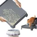 Litter Box Steps Ramp for Older Cats - Washable with Filter, Fits Elevated Boxes, 14x10x2.5 Inch, Ideal for Senior & Small Cats