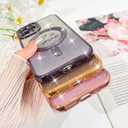 Fiyart Designed for iPhone 11 Pro Case,Compatible with MagSafe Love Heart Plating Camera Protection TPU Magnetic Glitter for Women Girls Shockproof Phone Bumper 5.8"-Pink