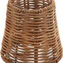 Aspen Creative 51007 Empire Clip-On Chandelier Lamp Shade, Natural Rattan, 3" Top x 4" Bottom x 4" Slant Height