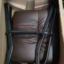 OLIXIS Office Waiting Room Guest Chair, 500lbs Office Reception Lobby PU Leather Chair No Wheels with Padded Armrest for Conference Lobby Medical Waiting Area Bedroom Elderly, Brown, 1 Pack