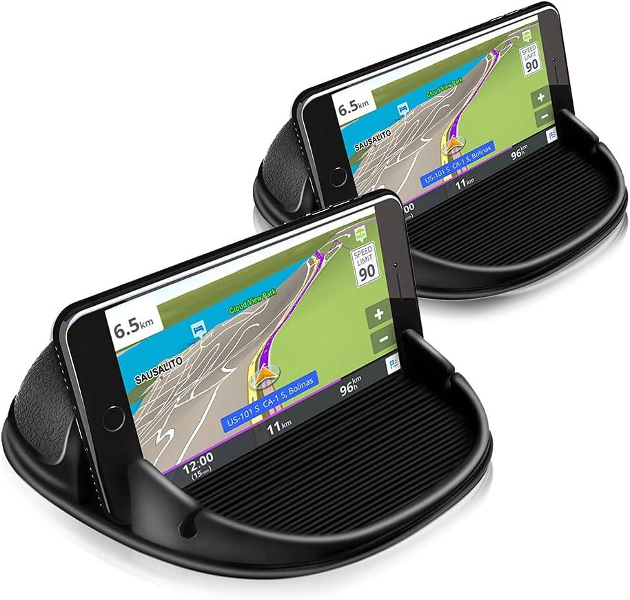 Loncaster [2 Pack] Dashboard Car Phone Holder Mount, Universal Cell Phone Automobile Cradles Ultra Stable Slip Free Hands Free Car Accessories Compatible for iPhone, Most Smartphones and GPS (Black)