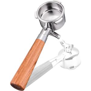 54mm Portafilter for Breville BES870/878/880 Series, Dual Spout Espresso Handle with Siam Rosewood Grip & 304 Stainless Steel Basket