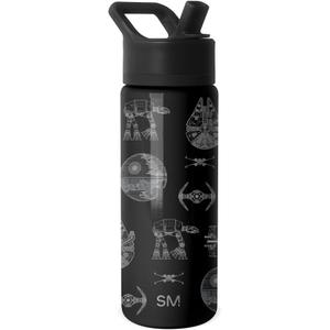 Simple Modern Kids Summit Water Bottle with Straw Lid | Star Wars 18oz Stainless Steel Cup Insulated Tumbler for Boys, School | Vehicle Schematics