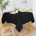 Hiasan 70 X 70 Inch Square Textured Tablecloth - Waterproof Spillproof Antiwrinkle Jacquard Table Cloth for Kitchen and Dining Dinner, Outdoor Picnic, Holiday and Parties, Black