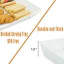 Serving Tray Platter, 17.5'' x 11.5'' x 1.6'', 4 Pcs Food Tray for Veggie Fruit Snack Dessert Cookie Cheese, Food Trays for Party Supplies Display, Large Platters for Serving Food, BPA Free