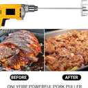 Onlyfire 4 Inch Pork Puller, Upgraded Ultra-Sharp Stainless Steel Meat Fork Meat Shredder Used with Standard Hand Drill for Beef, Chicken, Potato Masher and Tamale Meat