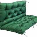 Srutirbo Outdoor Swing Replacement Cushions 3 Seater, Waterproof Porch Swing Cushions with Backrest, 40"x40", for Garden Patio Furniture (Dark Green)