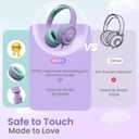 acer Kids Headphones - Over-Ear 85/94dB Volume Limiter, 3.5mm Jack Foldable Stereo Sound Headset for Toddlers Girls Boy Travel Learning Entertainment Tablet Kindle iPad PC Purple Green, HK03