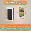 Plastic Dog Door for Door, Never Rust Doggy Door, Doggie Door for Interior and Exterior Doors, Large Plastic Pet Door with Double Magnetic Flaps, Closing Panel, Pet Up to 100 LBS (White)