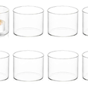 Clear Tealight Candle Holders: Set of 8 Glass Votive Holders - Small Floating Candleholder for Wedding Birthday Holiday Table Centerpieces Decoration