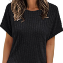 AUTOMET Women Shirts Summer Sweaters Regular Fit Short Sleeve Tunic Tops 2025 Dressy Casual Business Blouses L