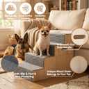 Wooden Dog Stairs for Small Large Dogs,Dog Steps for Couch Bed 18" H,Pet Stairs with Soft Carpeted Steps, Pet Steps for Cats Puppy Doggy Senior Pets up to 100 LBS