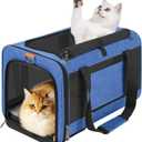 Pet Carrier Large Cats 20 lbs Top Load/Soft Sided Small Dog Travel Carriers/Collapsible Carrier Bag for Medium Cat Puppy/Sturdy Transport Carriers Long Trips/Medium Cats 15 pounds Blue