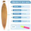 2 x Honey Blonde Braiding Hair Pre stretched 16 Inch 3 Packs, 27# | Professional Soft Yaki Texture Long Braid Extensions, Hot Water Setting for Box Braids Twist & Crochet Braids