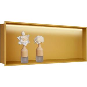 Large LED Shower Niche, Only Fits 27.6"x11.8"x4.9", No Tile Needed Stainless Steel Niche for Shower Wall Recessed, Shower Wall Insert Organizer for Bathroom Storage, Bathroom Niche Shelf, 27.6x11.8x4.9in