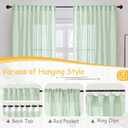 YoungsTex Sage Green Linen Semi Sheer Curtains 63 Inch Length for Living Room, Rustic Light Filtering Window Drapes Boho Textured with Rod Pocket Back Tab for Bedroom, 2 Panels, 52 X 63 Inch