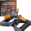 Joeys Sprinkler for Yard, Rotating Garden Sprinkler for Large Area Coverage, Lawn and Yard Sprinklers (Orange)