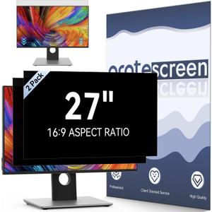 [2 Pack] Computer Privacy Screen 27 Inch for 16:9 Widescreen Monitor, Removable Eye Protection Anti Glare Blue Light Filter, Anti Scratch Computer Monitor Privacy Shield 27 in (Black)