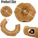 R1M Cat Tunnel Bed with 2 Cat Toys, Collapsible Play Tunnel for Indoor Cats, Kitten Toys for Indoor Kittens, Donut Shaped (Brown)
