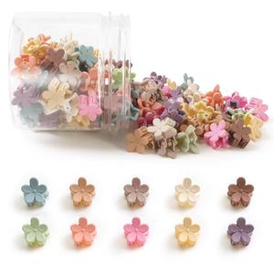 Mini Flower Hair Clips 100Pcs, Small Hair Clips Mini Claw Clips Cute Jaw Clips Hair Pins Hair Barrettes Hair Accessories for Women Girls Kids Teens (Colorful)