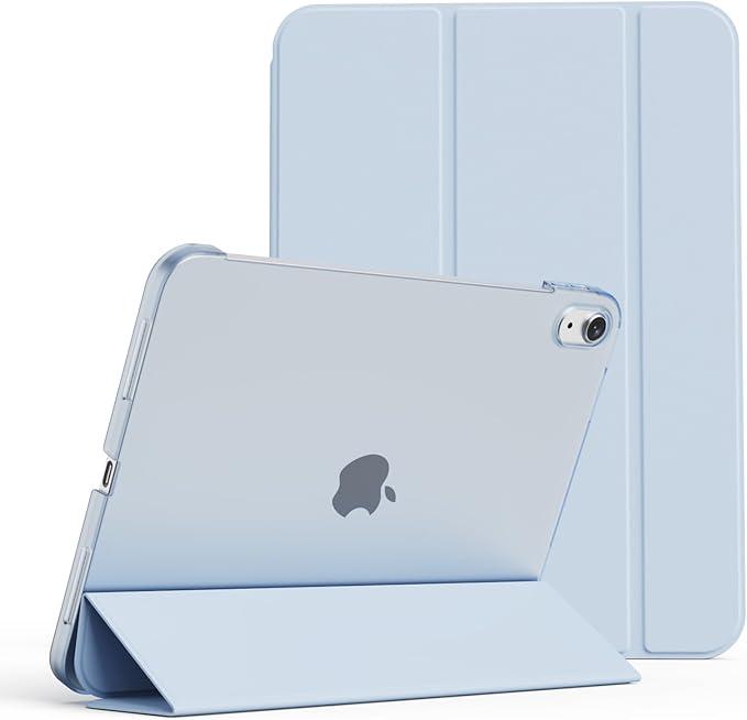 Bokeer for iPad 10th Generation Case 2022, Matte Frosted Shockproof Back [Anti-Fingerprint, Anti-Scratch, Support Touch ID, Auto Sleep/ Wake, Camera Protection] for 10.9 Inch iPad-Uranian Blue