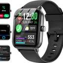 Smart Watches for Women/Men, Smart Watch for Android Phones and iPhone Compatible, Alexa Built-in, 1.8" Fitness Watches for Women, IP68 Waterproof /Bluetooth Call, Heart Rate/Sleep Monitor, Black