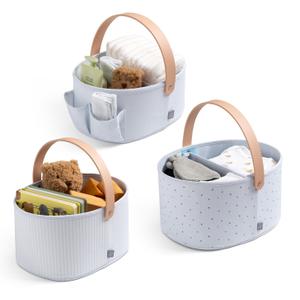 Delta Children Gap babyGap 3-Pack Nested Fabric Storage Bins with Handles, Blue