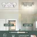 Bathroom Light Fixtures, 3-Light Brushed Nickel Vanity Light, Modern Wall Sconces with Globe Clear Glass Shade, Vanity Lighting Fixtures Over Mirror, VL195-BN-CL-3