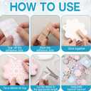 Epakh 24 Sets Winter Snowflake Photo Banner Snowflake Cards Wooden Clips with Ribbon Snowflakes Garland Hanging Ornaments Winter Decorations for Baby Shower Birthday Party Supplies