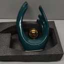 9.5" H Teal Gold Aesthetic Room Decor Accent, TV Stand Funky Table Centerpiece, Abstract Art Ceramic Statue and Sculpture, Teal Decor for Living Room, Bookshelf Decorative Objects, Shelf Decor (Small, Green)