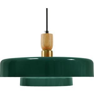 Green 2-Tier Pendant Light Fixture, 13.77" Mid Century Modern Adjustable Hanging Ceiling Lamp, Retro Farmhouse Pendant Lighting for Kitchen Island Dining Room Bedroom