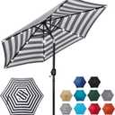 Blissun 7.5 ft Solar Umbrella, 18 LED Lighted Patio Umbrella, Table Market Umbrella