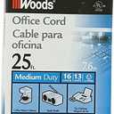 Woods Light Duty Extension Cord - Indoor Power Solution for Office & Household Use - SJTW Extension Cord - 16 Gauge - 3 Conductor - 25 Feet - Black